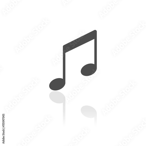 Icono de nota musical sobre fondo blanco