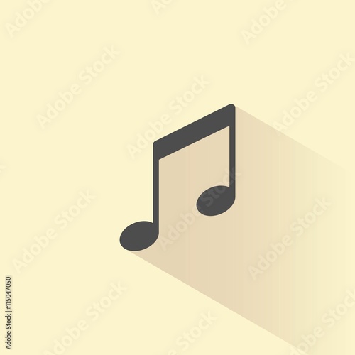 Icono de nota musical sobre fondo amarillo