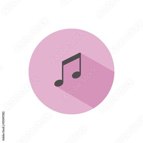 Icono de nota musical sobre fondo rosa