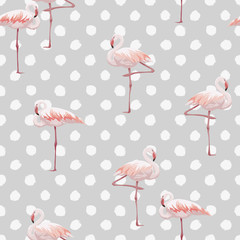 Fototapete Flamingomuster Rosa Flamingo Wiederholungsmuster  © Ms.Moloko