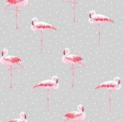 Fototapete Flamingomuster Rosa Flamingos minimalistisches Muster  © Ms.Moloko