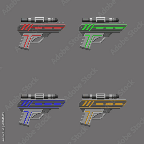 Video game weapon. Virtual reality device. Pistols set