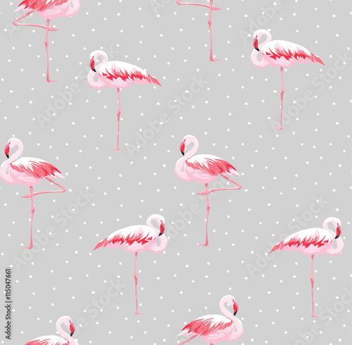 Pink flamingo seamless pattern