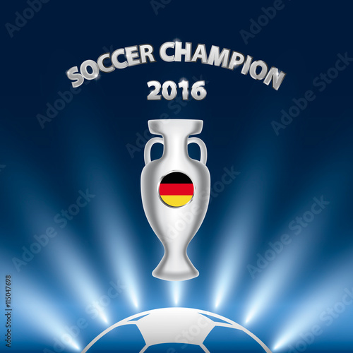 Φωτογραφία Soccer Champion 2016 with trophy and Germany flag.