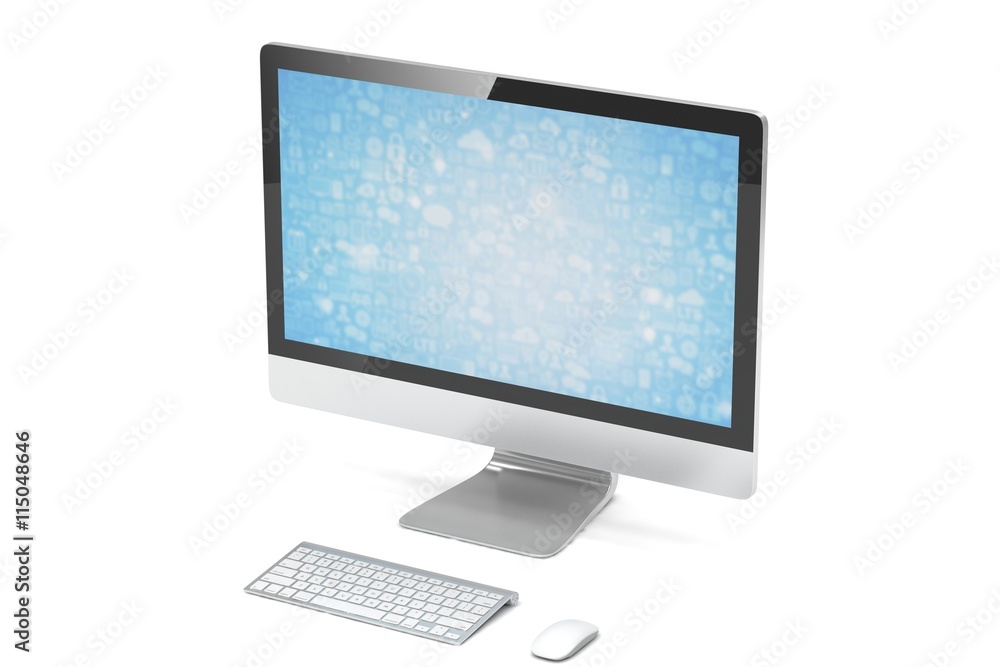 Modern Screen Monitor. 3d rendering. Modern Screen Monitor. 3d rendering.