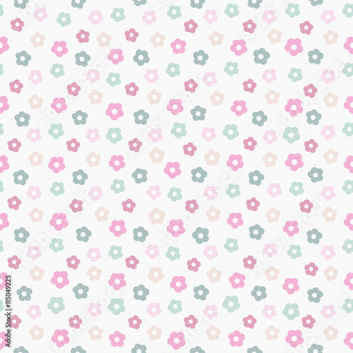 simple cute pastel floral pattern, vector illustration