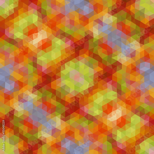 Kaleidoscopic low poly triangle style vector mosaic background