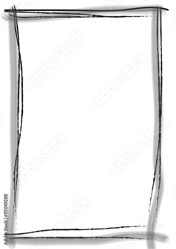 schwarzer Rahmen gemalt mit Pinselstrichen 