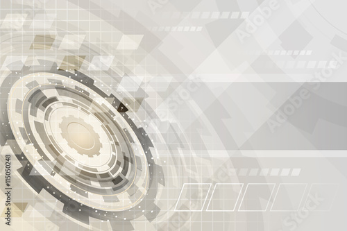 Abstract technology futuristic vector business background with gear wheel and grid.