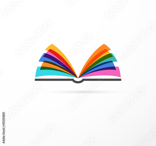 Open book - colorful concept icon of education, creativity, learning