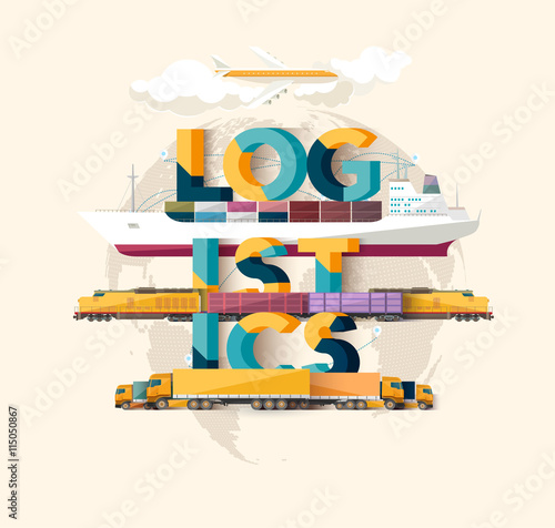 logistics concept. Typographic poster.