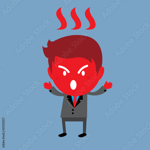 Angry boss being complaining to subordinate worker, business concept
