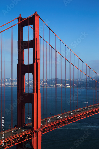 Fototapeta Naklejka Na Ścianę i Meble -  Golden Gate Bridge with Blue Sky, San Francisco