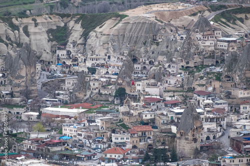 cave village is cappadocia city background