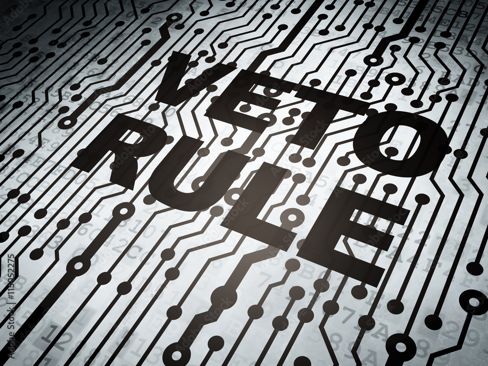 Political concept: circuit board with Veto Rule Political concept: circuit board with Veto Rule
