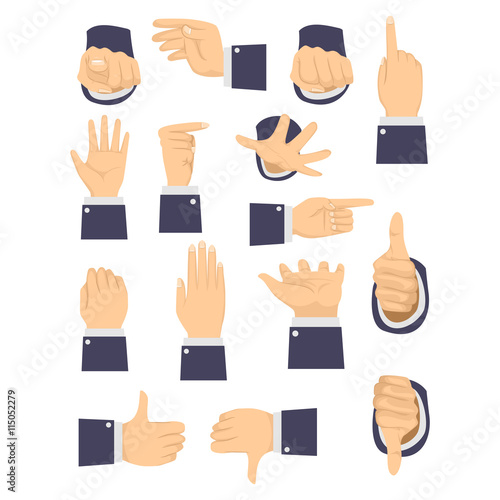 Vector Illustration of Different Hand Gesture