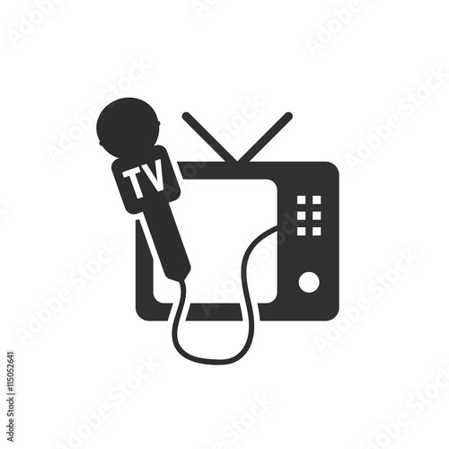 black tv and microphone icon