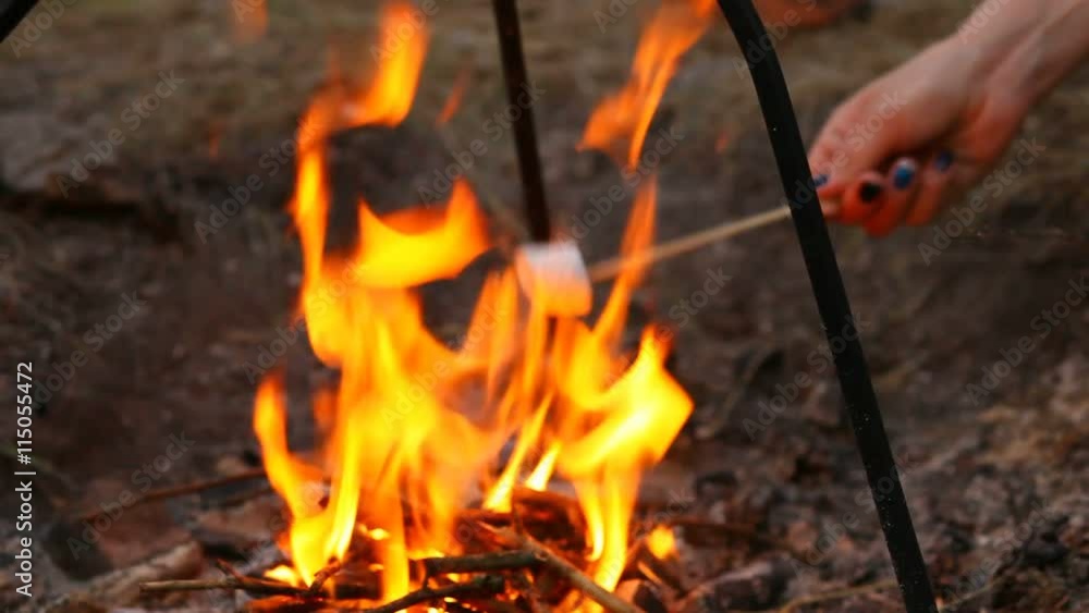People roasting marshmallows. People roasting marshmallows.