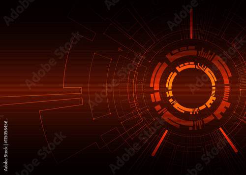 Abstract colored technological background with various technolog