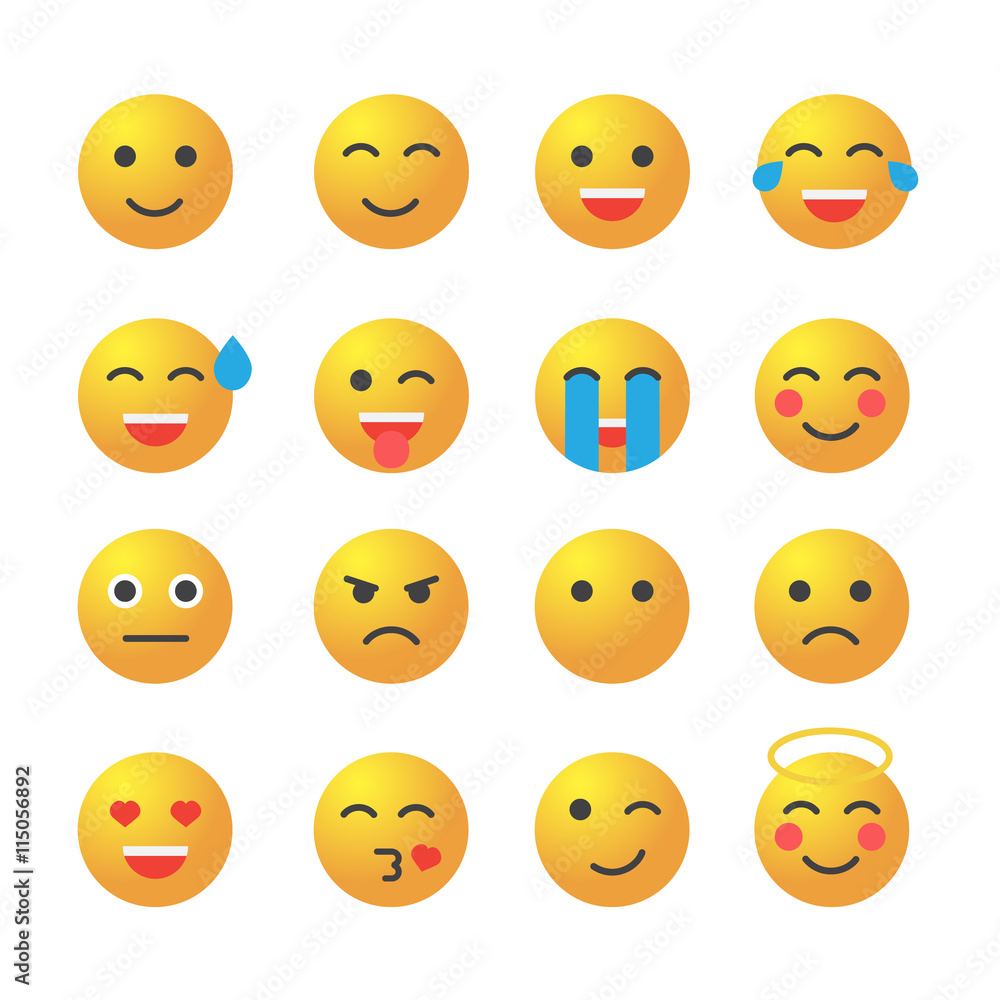 Emoticon set. Collection of Emoji. 3d emoticons Emoticon set. Collection of Emoji. 3d emoticons