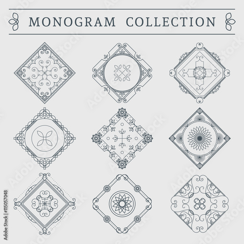 Vector vintage monogram set