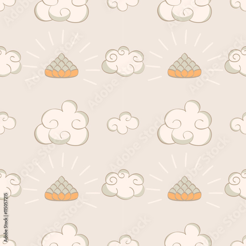 Cartoon Oriental seamless pattern