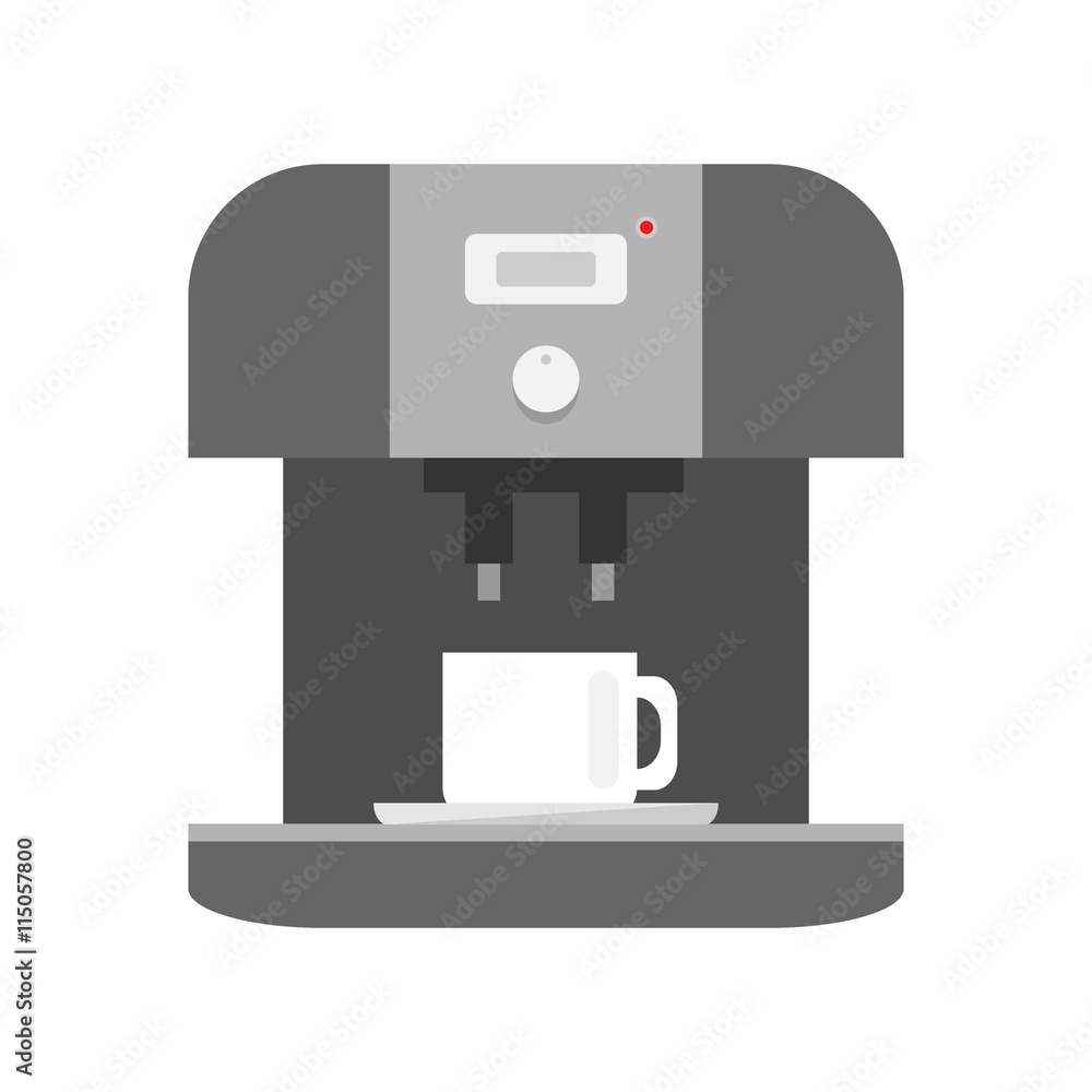 Coffee machine icon on white background - stock vector illustration. Coffee machine icon on white background - stock vector illustration.
