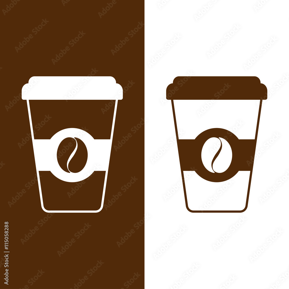 Icono plano vaso de cafe marron vector de Stock | Adobe Stock