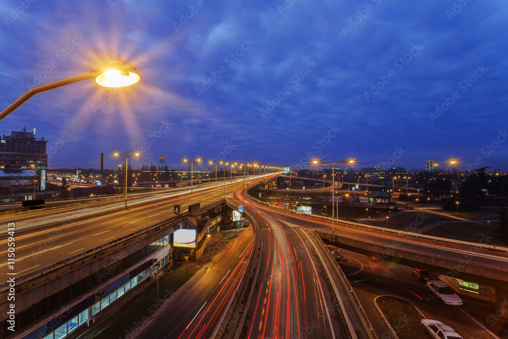 Fototapeta premium Panorama view on Belgrade roads