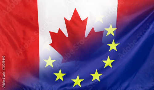 European Flag merged with Flag of Canada photo