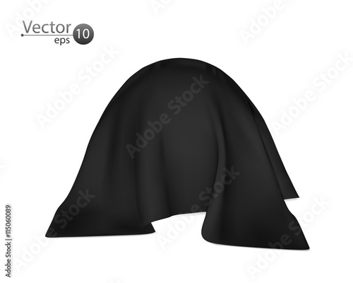 Ball, sphere covered with black cloth. Vector.