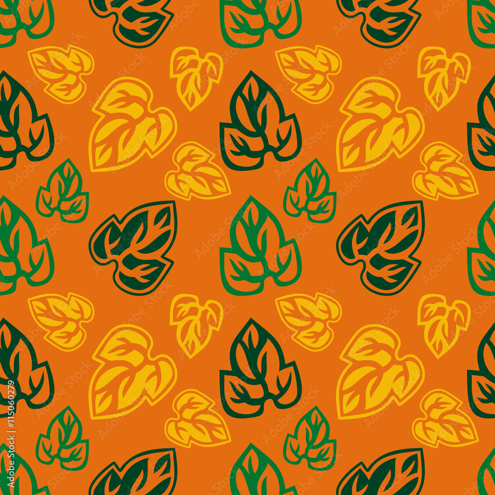 Seamless pattern with leaves contours. Original vector background for greeting cards, invitations, prints. Seamless pattern with leaves contours. Original vector background for greeting cards, invitations, prints.