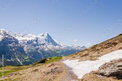 Grindelwald, Berner Oberland, Alpen, Eiger, Eigernordwand, First, Wanderweg, Schweizer Berge, Sommer, Schweiz