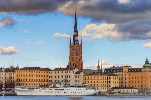 STOCKHOLM, SWEDEN - MARCH 30, 2016: Scenic panorama of the Old Town (Gamla Stan) in Stockholm, Sweden