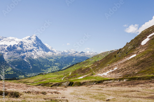 Grindelwald, Berner Oberland, Eiger, Alpen, Kleine Scheidegg, Lauberhorn, Bergdorf, Bergtal, First, Höhenweg, Wanderweg, Grosse Scheidegg, Sommer, Schweiz