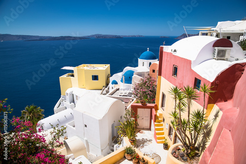 Oia village at suny day, Santorini island, Greece