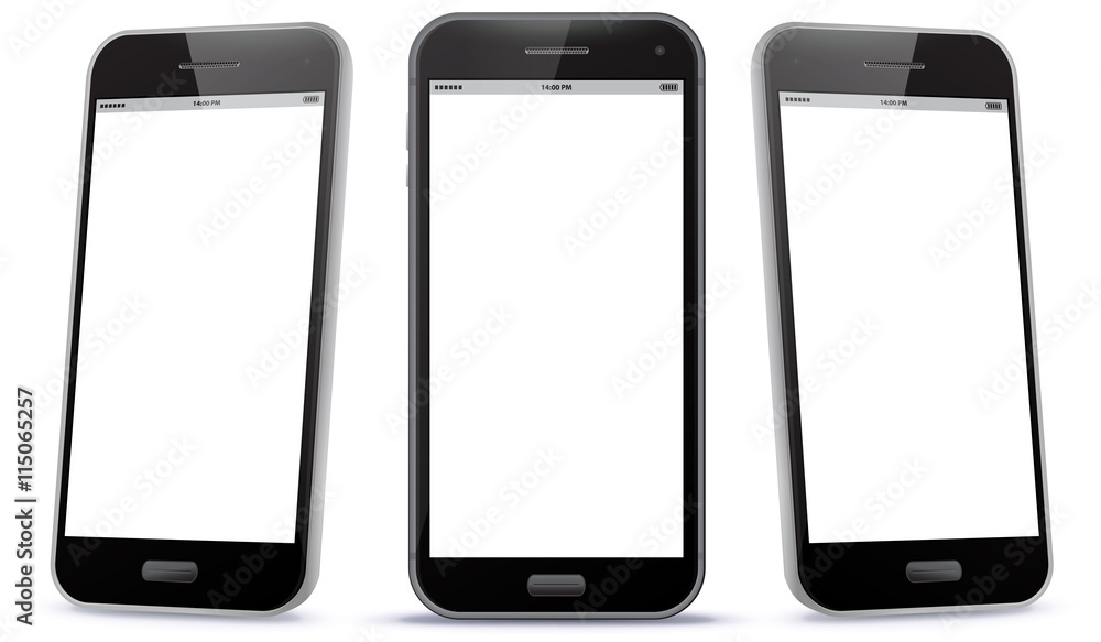 Black Smart Phone Vector Illustration isolated on white.
Black Smart Phone Vector Illustration isolated on white.