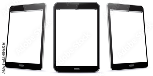 Black Tablet Computer Vector Illustration. 
