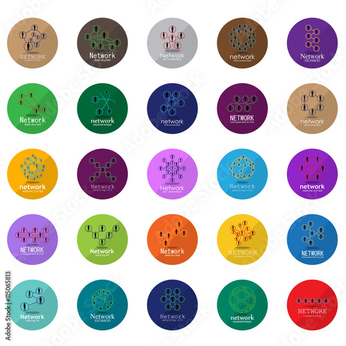 People Network Icons Set - Isolated On White Background - Vector Illustration, Graphic Design. For Web, Websites