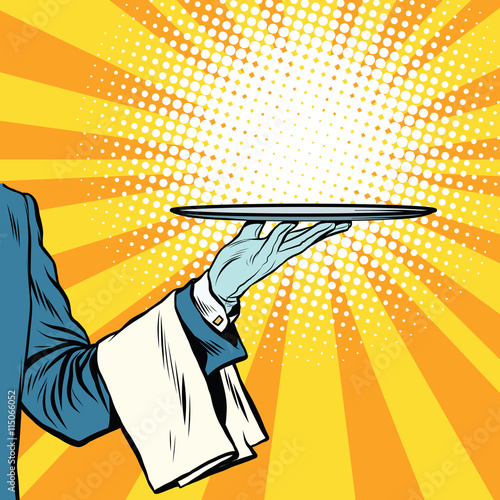 waiter hand tray presentation