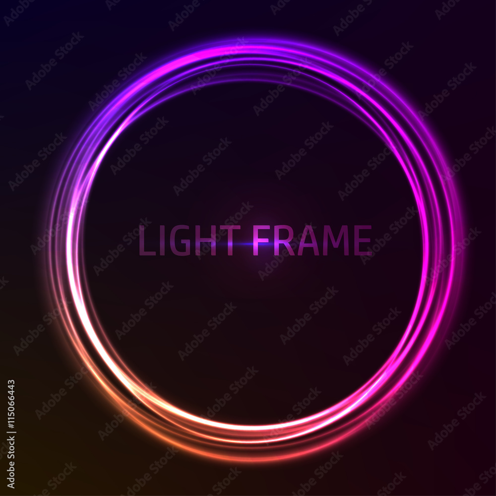 Colorful glowing vector frame