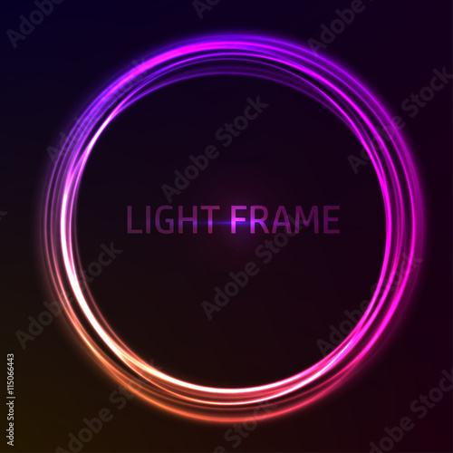 Colorful glowing vector frame