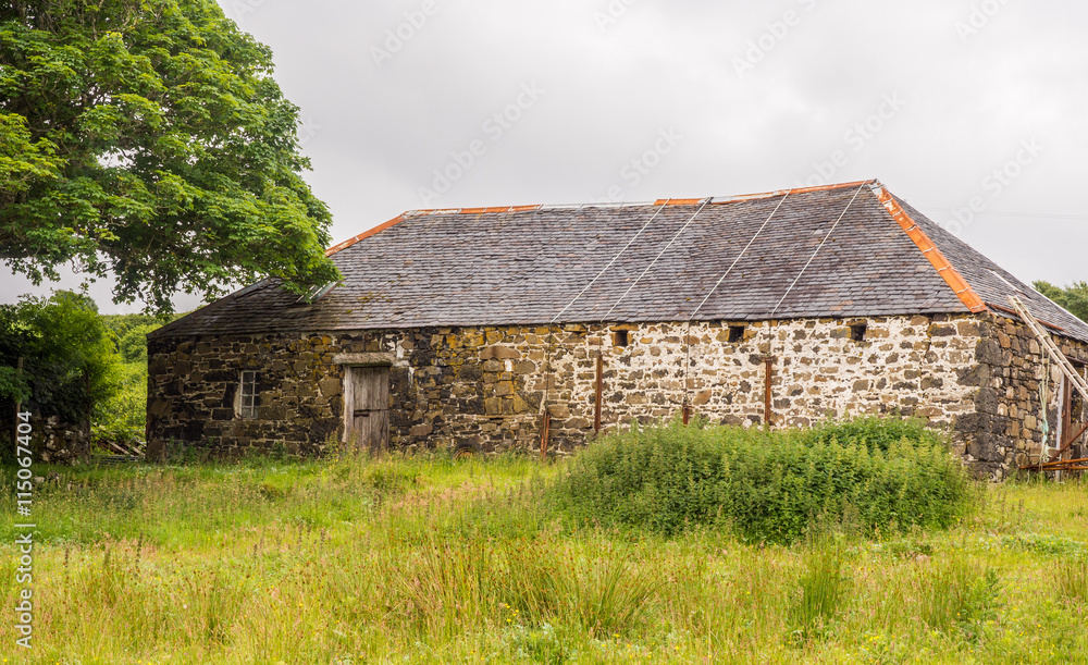 The old barn at Croig Harbour, Dervaig, Isle of Mull, Scotland, UK