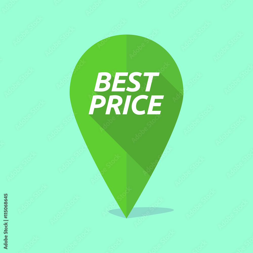 Long shadow map mark icon with the text BEST PRICE Long shadow map mark icon with the text BEST PRICE