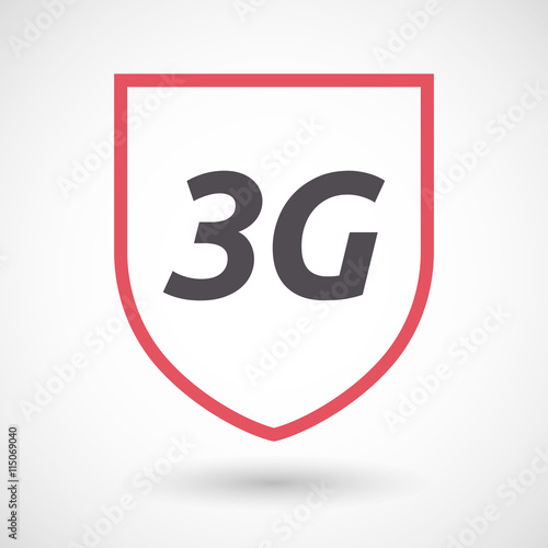 Isolated line art shield icon with the text 3G
