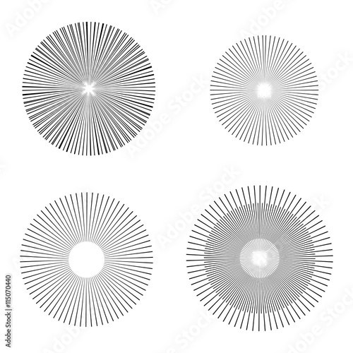 illustration vector starburst or sunburst Backgrounds set. Ray,