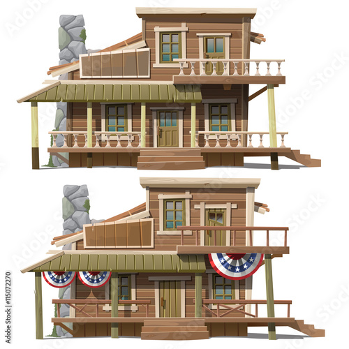 Two storey house in the American country style