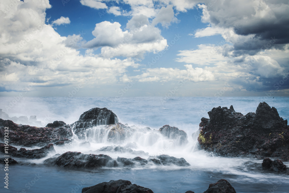 Easter Island rocky coast. Easter Island rocky coast.