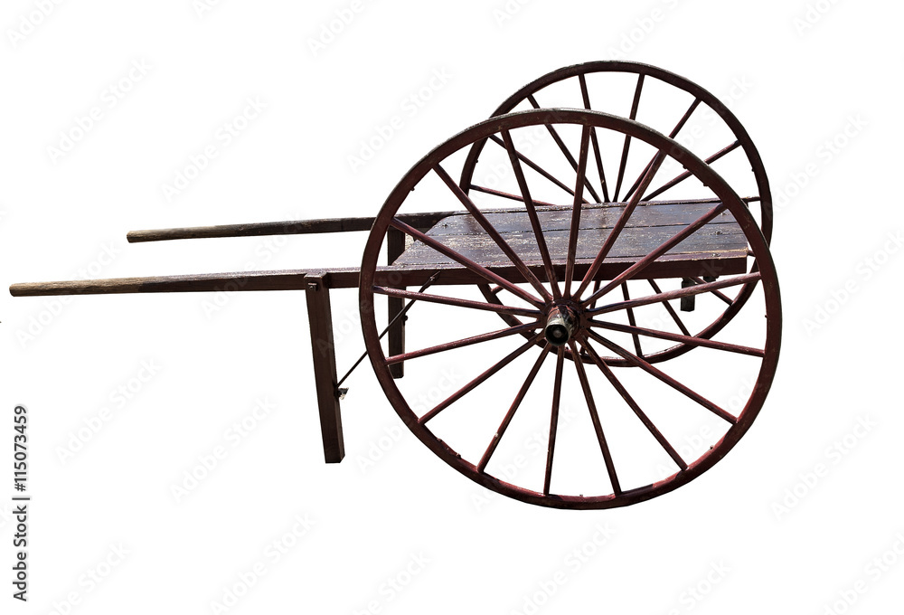 Fototapeta premium Old Cart on a white background