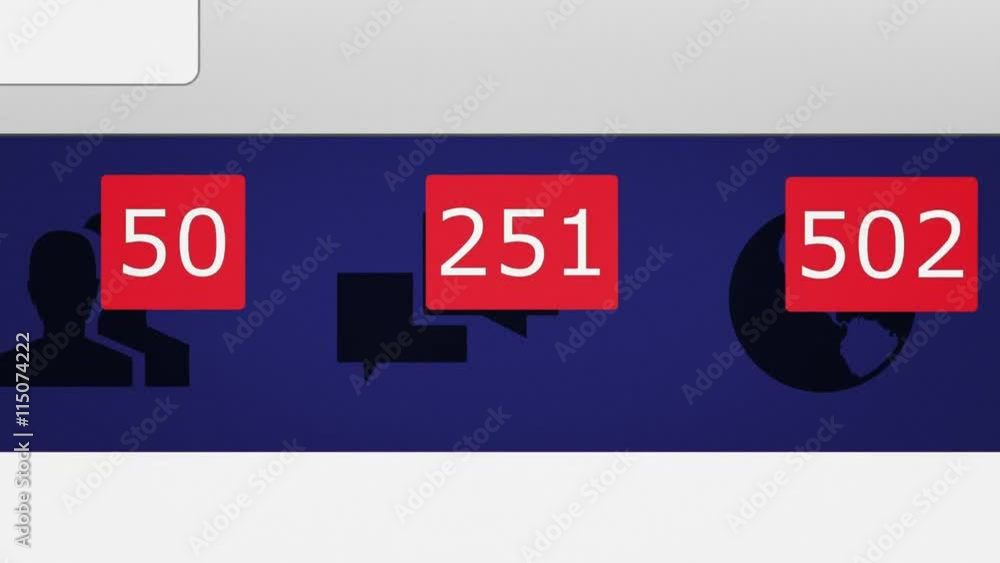 Animation of social network notifications and requests number counters increasing on lcd screen. Close up, zoom, motion graphics
Animation of social network notifications and requests number counters increasing on lcd screen. Close up, zoom, motion graphics